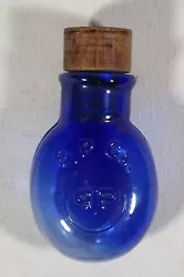 Antique B.P. Co PP Round Bottom Cobalt Blue Glass Bottle 1890-1900s With Stopper. This stands about 1 3/4 inches tall...