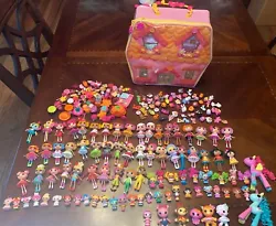Huge Lot Of LalaLoopsy Mini Dolls + Accessories + Animals + Carry Case House.  Excellent pre-owned condition. Please...