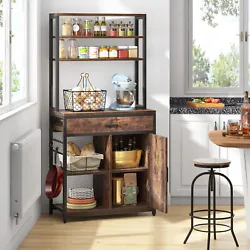 You must be curious - What is the material of the kitchen microwave stand?. A retro industrial coffee bar that can...