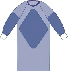 Sirus Surgical Gown. Includes 1 sterile back gown. Fabric Reinforced, Size XXL.