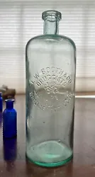 Antique 1800s L.W. BOOTH & CO. DRUGGIST Bottle from BRIDGEPORT, CT. BIG bottle for a Druggist / Pharmacy bottle, 9 1/2