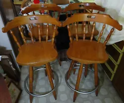 Gently used comfortable swivel barstools. Perfect for kitchen island seating.