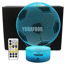 This 3d football optical illusion lamp make trick on your eyes, it is a flat acrylic plate in actual, but it will...