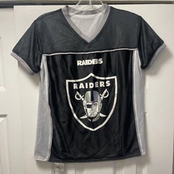 NFL Play 60 Flag Football Las Vegas Raiders Jersey Youth Size Medium reversible.