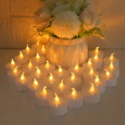These tea candles are friendly to the elderly, kids, and pets. 6/12/24 x LED Tea Light Candle. Light color: warm white....