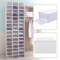 Note: This shoe box is not suitable for sports shoes and leather shoes that weigh more than 1 KG. Can be stacked to...