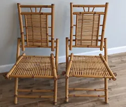 Vintage Bamboo Folding Chairs Mid Century Modern. They are in excellent condition. Email me with any questions