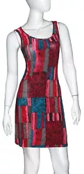 Purple Pink Multicolor. Papillion Cutout Print. Scoop neck. shoulder to bottom: 35