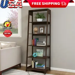 With 5 open shelves for storage, the bookshelf is both stylish and functional. The sturdy MDF construction and neutral...