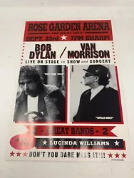 BOB DYLAN & VAN MORRISON SEPT 23, 1998 ROSE ARENA CONCERT POSTER. Poster is in good shape, no major damage. Shows a...