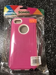 IPhone 5/5S/5C Case Pink and White Dual Layer.