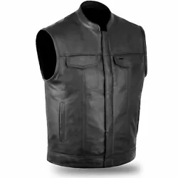 Made of Premium cowhide Leather. Concealed carry pockets. Black 4 Button Front Snap Closure. Snap closure with zipper...