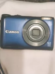 Canon PowerShot A2200 14.1MP Digital Camera - Blue. Battery included, no charger, and no memory card. It is a little...