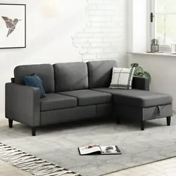 Sectional Sofa with Movable Ottoman, Free Combination Sectional Couch, Small L S. Condition is New. Shipped with USPS...