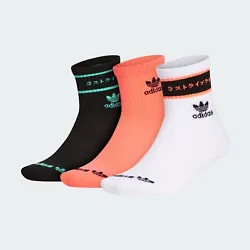 Product code: GA7587. Love it or hate it, sandals and socks are an iconic pairing. Quarter length. Three different...