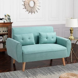 Features With 2 Pillows, Comfortable Cushioned Sofa. Great seating: The 47“ loveseat is crafted from strong wood and...