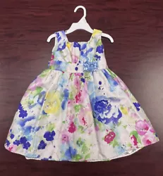 YOUNGLAND BAMBIN GIRLS DRESS COLOR FLORAL SIZE 4T EASTER SPRING FORMAL PARTY. Great for Easter!Light wear!