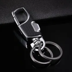 Men Creative Metal Faux Leather Key Chain Ring Keyfob Car Keyrings Keychain