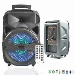 Highly efficient 8” woofer and 1” tweeter produces deep and low bass while the. Wireless Portable FM Bluetooth...