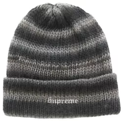 Supreme Ombre Stripe Acrylic Cuffed Embroidered Logo Beanie Black Knit Hat Winter Cap FW22 One Size 100% Authentic...