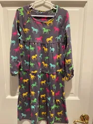 Garnet Hill Kids Girl’s Size 8 Long Sleeve Unicorn Dress. Condition is 
