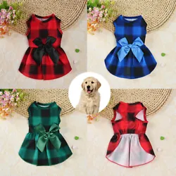 The dog plaid skirt,embellished with bows,is more lovely and sweet.Princess style,stylish and simple.Polyester...