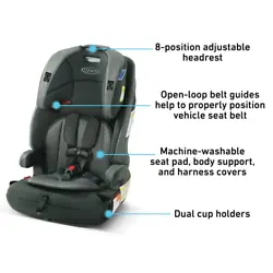 It features two removable cup holders to keep your child happy, and a machine washable seat pad, body insert, and...