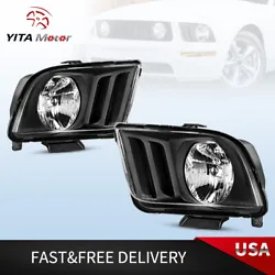 For 2005-2009 Ford Mustang. Material: Plastic Housing / Polycarbonate Lens. Color: Black Housing Clear Lens. 1 Pair of...