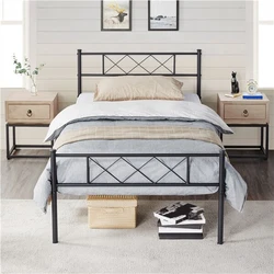 STURDY AND DURABLE: This robust twin bed base is built of metal slats, side rails and 6 legs which is capable of...