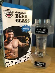 New Bigmouth Inc. Dumbbell Beer Glass 24 Ounce Workout Novelty Man Cave.