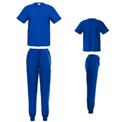 Unisex stretch Jogger scrub set. Elastic jogger cuff. All around elastic waistband. Colors- Azalea, Black, Caribbean...