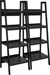 With 2 ladder-style bookcases boasting 4 shelves each, this set is great for adding more vertical storage to your...