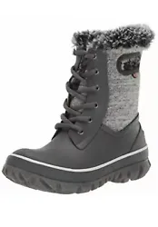 Bogs Womens Arcata Gray Faux Fur Winter Boots Shoes 6 Medium (B,M) BHFO 2920. The Arcata Knit Boot takes the function...