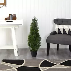 3’ Mini Topiary Cedar Pine Artificial Tree (Indoor/Outdoor)- Retail $63. Condition is 