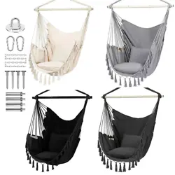 This hammock chair is tightly woven with sturdy cotton and polyester fabric, high quality construction ensures this...
