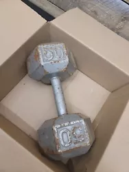 Used 50lb Dumbell Cast Iron.