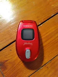 Samsung Jitterbug Flip Phone - Red.[RB5] This worked last time I used it , but dont have cords or service to test now...
