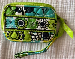 Vera Bradley Limes Up Zipper Wristlet Green Yellow Floral. Pre-owed, small wristlet. No stains or rips.