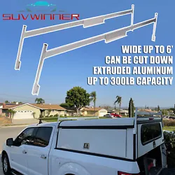Aluminum Heavy Duty Truck Cap & Topper Ladder Roof Rack for Pickup Camper Shell. Material: Truck cap roof rack is made...