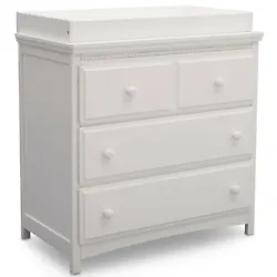 This dresser with changing table features a universal design with classic detailing that’s perfect for any nursery....