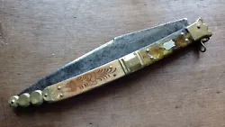 Ancien couteau navaja Châtellerault 43cm, Beauvoir ?  Ancien couteau, voir photos, trace dusage et dusure, déviation,...