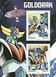 Bloc 2 timbres - Goldorak - Lettre prioritaire. Octobre 2021.