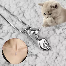Cute cat pendant necklace, the sterling silver cat necklace is the best gift to cat lovers. Material 925 sterling. 🎁...
