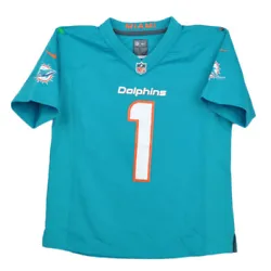 Wear your little one with your favorite team. Dolphins logo and Nike logo screen printed on sleeves. Made of 100%...
