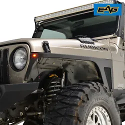 EAG had the foresight to design their front fender flares with turn signals lights. Improve the styling of your TJ...