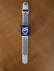 Apple Watch Nike+ 42mm Silver Aluminium Case with White/Black Nike Sport. Condition is Used. Shipped with USPS Priority...