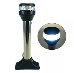Pactrade Marine Boat LED All Round Anchor Navigation Light Black Housing Nature White LED 2NM Surface Mount 10-30VDC...