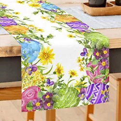 PREMIUM MATERIAL: Easter table runners are made of sturdy burlap material. EASY CARE: Easter table runner: Durable...
