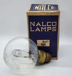 Antique NOS Nalco Carbon Lamp Watt G-25 Original Box Lite-O-Nite light bulb.  11 available. Untested. Boxes are dirty...
