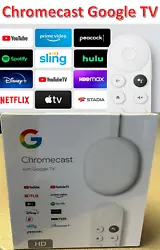 Chromecast with Google TV (HD) brings you the entertainment you love, including live TV, in up to 1080p HDR. Get...